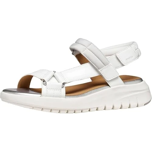 Offerta a tempo: Geox Sandalo da donna D FLEXTRIDE S D Wedge, bianco/grigio lt, 38 EU - 49% da 99.90 € a 50.47 €