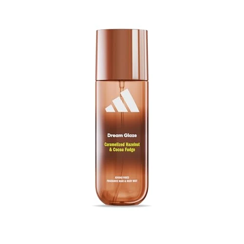 Offre limitée : adidas Vibes Dream Glaze Brume parfumée cheveux et corps pour femme, stimulante, notes de noisette caramélisée et de cacao crémeux, pour toutes les occasions, 150 ml de 16.60 € à 16.60 € (0.00% de remise)