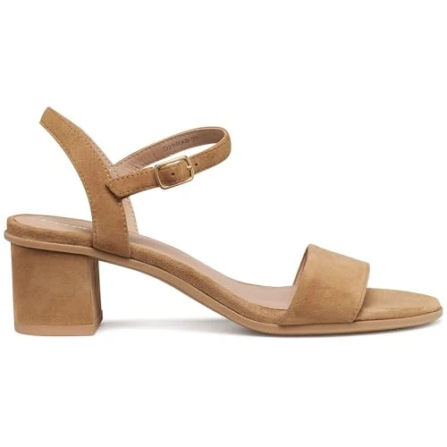 Oferta limitada: Geox D AURELY 50 B - Sandalias de tacón para mujer, color coñac, talla 35 EU de 109.90 € a 83.42 € (ahorro 24%)