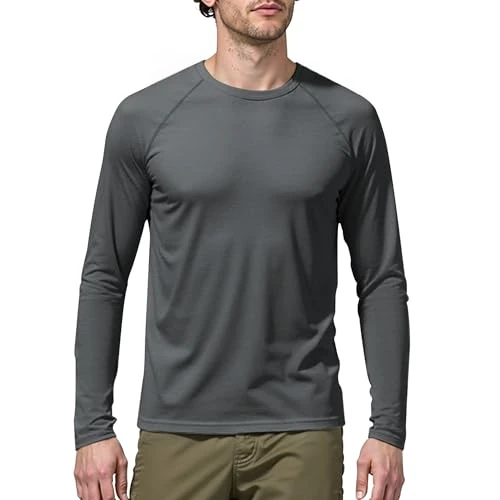Offre limitee: ineepor Merinos Tee Shirt Homme Manches Longues T-Shirt Anti UV Coupe Ajustée pour Sport Running Travail Respirant Cooling Rouge Noir Gris de 33.99 EUR a 20.99 EUR (economie 38%)