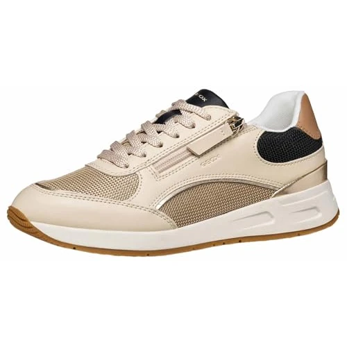 Offerta a tempo: Geox Donna D BULMYA B Sneaker, Papyrus/Black, 39 EU - 43% da 99.90 € a 56.76 €