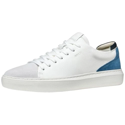 Offerta a tempo: Geox Scarpe da Ginnastica da Uomo U DEIVEN A, Bianco/Blu, 41 EU - 40% da 109.90 € a 65.94 €