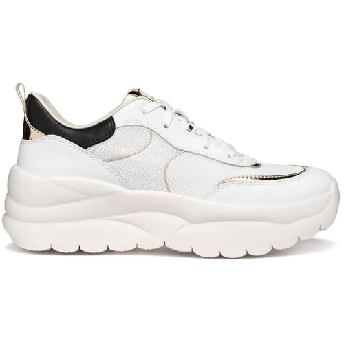 Oferta limitada: Geox D Xtors B, Zapatillas Mujer, White Lt Gold, 41 EU de 129.90 € a 108.37 € (ahorro 17%)