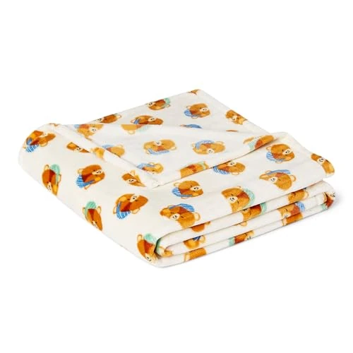 Limited-time offer: Amazon Basics Ultra-Soft Fleece Children's Cosy Throw Blanket, 127 x 152 cm, Woodland Bears from 12.09 GBP to 9.59 GBP (save 21%)