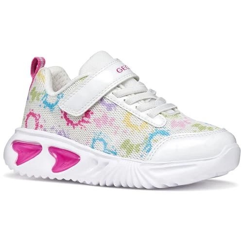Offerta a tempo: Geox J Assister Girl B Sneaker, Bianco/Multicolore, 27 EU - 50% da 49.90 € a 24.95 €