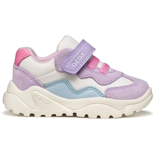 Oferta limitada: Geox Zapatillas para bebé niña B CIUFCIUF Girl B, Color Blanco Apagado/Morado, Talla 20 EU de 49.90 € a 44.25 € (ahorro 11%)