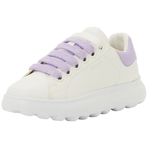 Limited-time offer: Geox J PUFFYPOP Girl A Trainers, White/Lilac, 33 EU from 35.00 £ to 35.00 £ (save 0.00%)