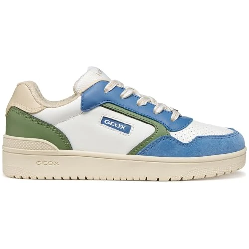 Offerta a tempo: Geox J Washiba Boy D Sneaker, White/Dk Sky, 32 EU - 51% da 59.90 € a 29.35 €
