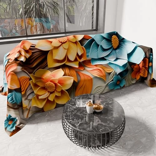 PETTI Artigiani Italiani - Pojedynczy koc wiosenny, lekki pojedynczy koc, prześcieradło na łóżko, narzuta na łóżko, kwiatowy 05-16, 100% wyprodukowano we Włoszech