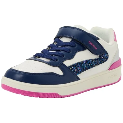 Offre limitée : Geox J WASHIBA Girl A Baskets Blanches/DK Royal 25 EU de 26.00 € à 26.00 € (0.00% de remise)