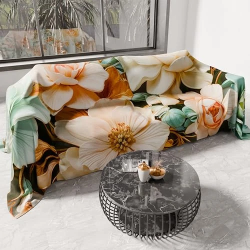 Oferta limitada: PETTI ARTIGIANI ITALIANI - Cubresofá Multiuso de Microfibra Antimanchas, Diseño 05 Floral 9, Lavable y Protector para Sofá, Colcha y Cubremesa – 260x270 cm - Made in Italy de 39.90 EUR a 39.90 EUR (ahorro 0%)