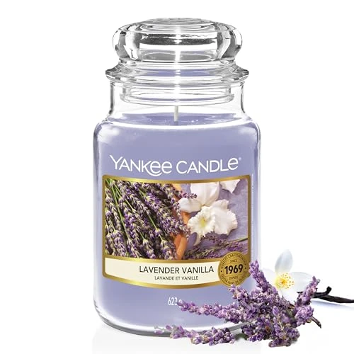 Yankee Candle Geurkaars - Lavendel Vanille Grote Pot - Lange Brandende Kaarsen: tot 150 Uur - Geschenken voor Vrouwen