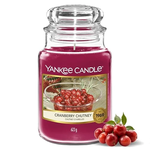 Yankee Candle Geurkaars - Cranberry Chutney grote pot - lange brandende kaarsen: tot 150 uur - cadeaus voor vrouwen