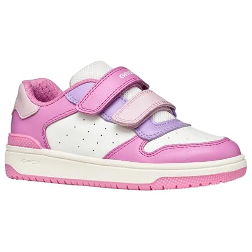 Geox J WASHIBA Girl B Sneaker, DK PINK/Lilac, 39 EU