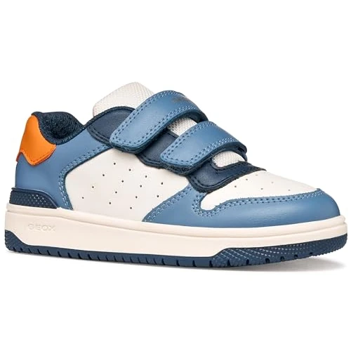 Geox J WASHIBA Boy A Sneaker, White/LT AVIO, 36 EU