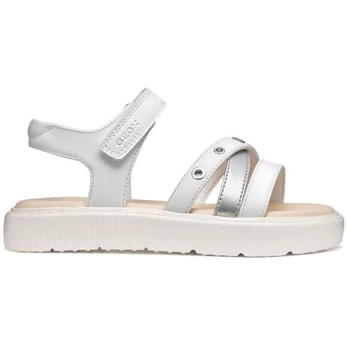 Limited-time offer: Geox J Sandal Kodette Gir, White, 5 UK from 38.28 £ to 38.28 £ (save 0.00%)