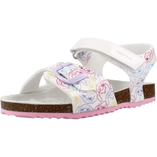 Limited-time offer: Geox J Adriel Girl C Sandal, White/DK Pink, 33 EU from 52.50 £ to 52.50 £ (save 0.00%)