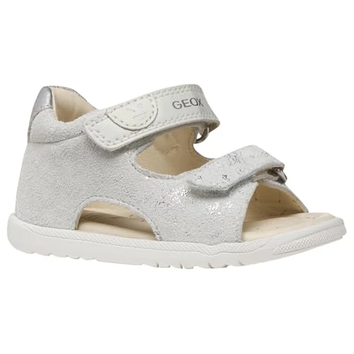 Offre limitée : Geox Sandales pour bébé fille B Macchia Gir, blanc cassé/argenté, 22 EU de 57.90 € à 37.00 € (36% de remise)