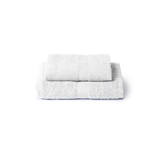 Caleffi Set de serviettes de bain visage et bidet en coton, serviettes résistantes aux lavages. Comprend 1 serviette visage 55 x 100 cm et 1 serviette bidet invité 40 x 60 cm, serviettes Caleffi 2