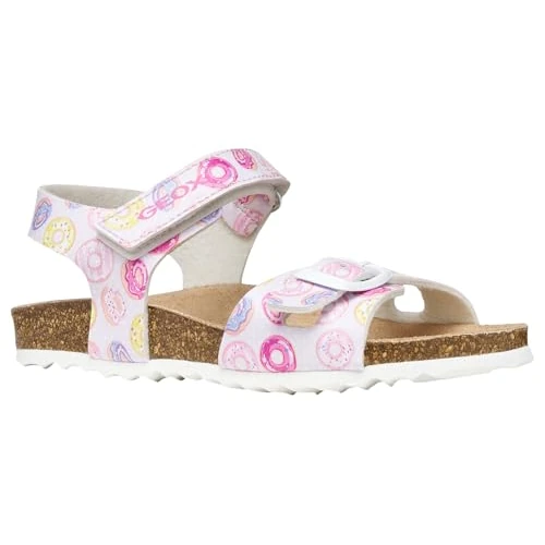 Limited-time offer: Geox J Adriel Girl C Sandal, White/DK Fuchsia, 35 EU from 31.20 £ to 31.20 £ (save 0.00%)