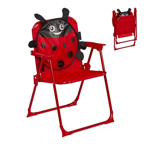 Zeitlich begrenztes Angebot: Relaxdays Kinder Klappstuhl, Campingstuhl mit Motiv, HBT: 51,5x36x37,5 cm, Picknickstuhl Outdoor, Faltstuhl, bunt von 19.99 € auf 19.99 € (0.00% Rabatt)