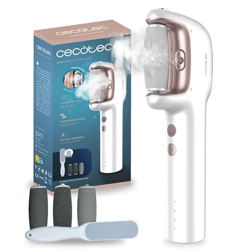 Limited offer: Cecotec Electric Foot File Hardness with Rechargeable Skincare Steam Silky Battery. Steam Function, 3 Heads, Waterproof IPX7, 3 Speeds, Extra Scraper, Magnetized Water Tank from 32.90 EUR to 19.90 EUR (save 40%)