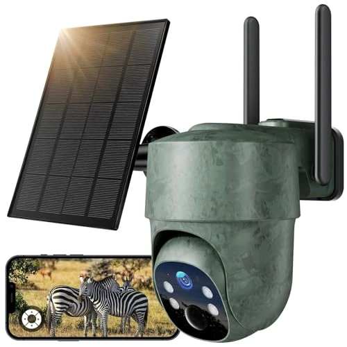 Oferta limitada: WOLFANG 4G LTE Cámara Caza Solar con Tarjeta SIM & SD Preinstalado, 2.5K UHD PTZ 360° Camara Fototrampeo Exterior, PIR Detección, IR Visión Nocturna Detección de Movimiento, IP66 Impermeable de 99.99 EUR a 49.99 EUR (ahorro 50%)