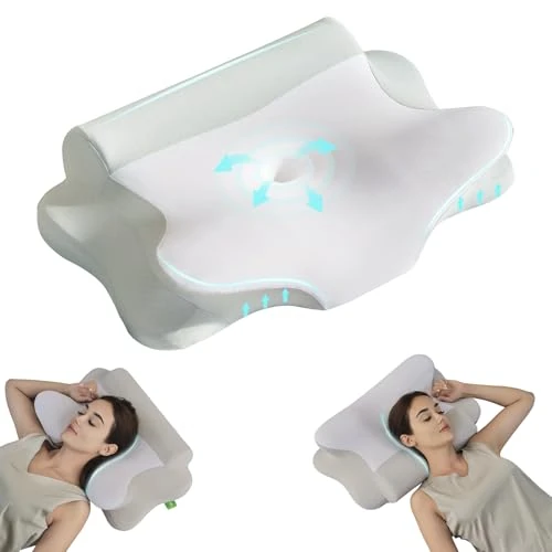 Offre limitée : Z-hom Oreiller Ergonomique Cervical, 2 en 1 Coussin Mémoire Forme, Oreiller Orthopédique, Oreiller Cervicales Douloureuses, 60 x 40 x 12cm, Gris et Blanc de 29.99 € à 29.99 € (0.00% de remise)
