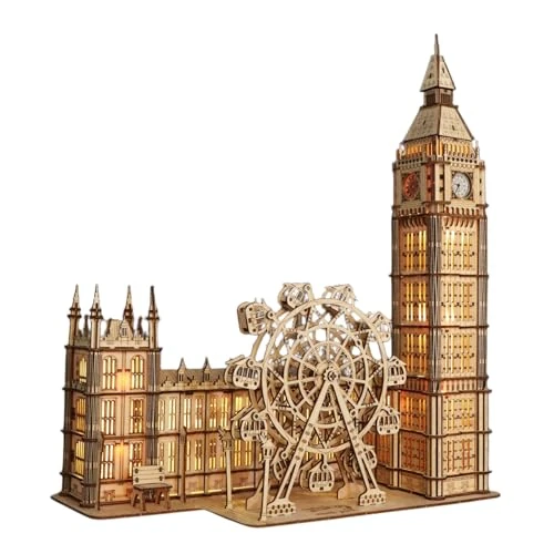 Oferta limitada: MUSIC PARK Puzzle 3D Madera Big Ben con London Eye Maquetas para Construir y Manualidades Adultos Rompecabezas Madera Modelismo Maquetas Regalos Cumpleaños de 42.99 EUR a 33.99 EUR (ahorro 21%)