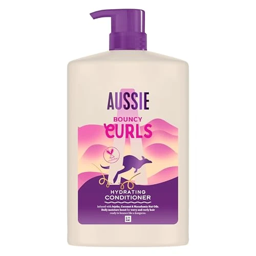 Aussie Bouncy Curls Après-Shampoing Hydratant 1000ml, Boost d'Hydratation pour Cheveux Bouclés