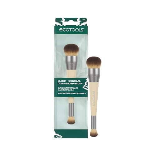 Tijdelijke aanbieding: EcoTools Blend + Conceal duo make-up borstel, voor foundation & concealer, vloeibare of crème formules, synthetische haren, veganistisch, wreedheidsvrij, compact voor reizen, gezichtstool van 9.32 € naar 4.99 € (46% korting)