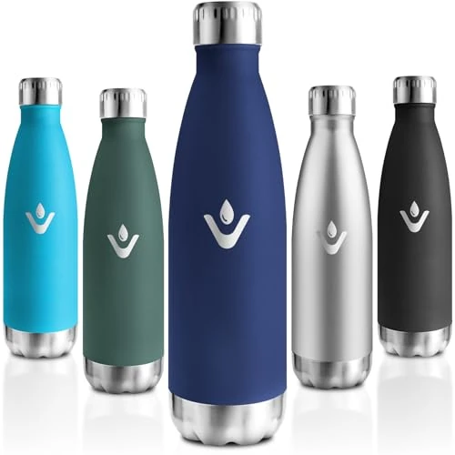 Motswedi Trinkflasche Edelstahl, 750 ml BPA-frei, Thermosflasche, 304 Edelstahl, Isolierflasche, Wasserflasche, Doppelwandig Vakuumisoliert, Isolierflasche, Trinkflasche für Reisen, Joggen, Dunkelblau