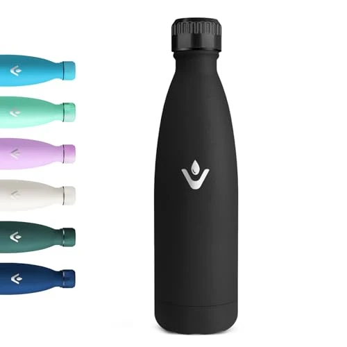 Offerta a tempo: Motswedi Borraccia Termica 500 ml, Senza BPA, Borraccia con Cannuccia, 18/8 Acciaio Inox, Bottiglia Termica, Doppia Parete, Borracce Termiche, per Palestra, Scuola, Sport, Ufficio, Yoga, Nero - 9% da 9.67 € a 8.78 €