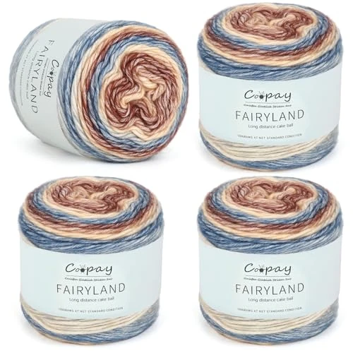 Tijdelijke aanbieding: Coopay Gradiëntgaren, 4 x 100 g, kleurverloop, wol voor haken, meerkleurig kleurverloopgaren, mooi kleurverloopwol, super zacht haakgaren, wol voor breien, elegante truien, hoeden, sjaal - kaki van 30.99 EUR naar 30.99 EUR (korting 0%)