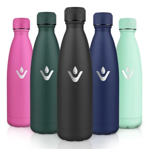 Tijdelijke aanbieding: Motswedi Thermosfles, 750 ml, BPA-vrij, drinkfles met rietje, 18/8 roestvrij staal, dubbelwandige thermosfles voor sportschool, school, sport, kantoor, yoga, zwart van 13.33 EUR naar 13.33 EUR (korting 0%)
