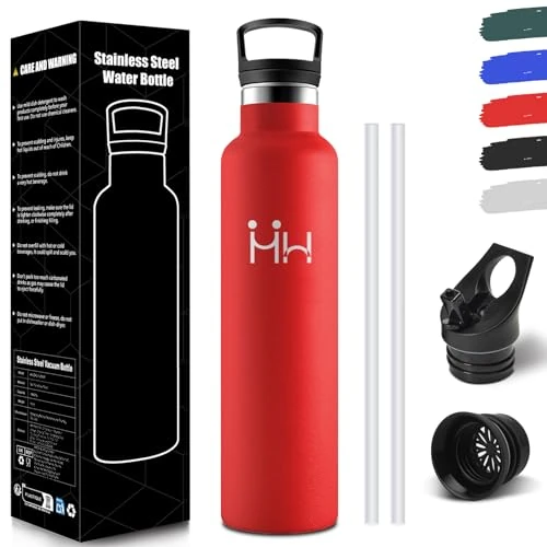 Offerta a tempo: HoneyHolly Borraccia 1 Litro, Senza BPA, Bottiglia Termica, Sottovuoto a Doppia Parete, Borracce Termiche, 18/8 Acciaio Inox, Borraccia Termica con Cannuccia, Termos per Palestra, Sport, Bici - 9% da 21.16 € a 19.15 €
