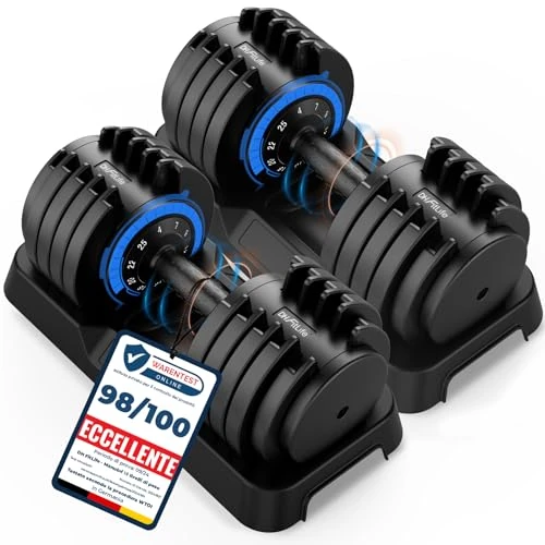 Offre limitée : DH FitLife Paire d’Haltères Réglables, 10 Niveaux, 2 × 12kg de 250.00 € à 295.00 € (-18.00% de remise)
