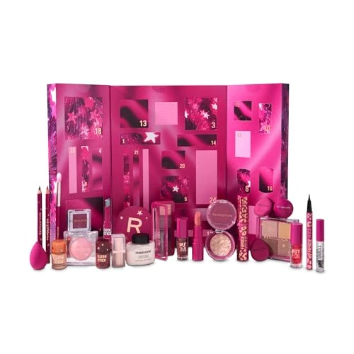 Offre limitée : Revolution Makeup Advent Calendar 2025, 24 essentiels beauté, coffret cadeau avec gloss, enlumineur, blush, pinceaux et mascara, Végan et non testé sur les animaux de 58.23 EUR à 52.99 EUR (remise 9%)