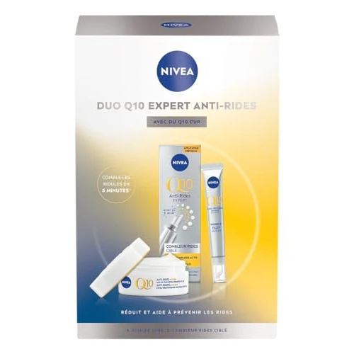 NIVEA - Anti-Aging-Gesichtspflege-Set Q10 Expert Anti-Falten – gezielter Faltenfüller (15 ml) + Anti-Falten & Festigkeit Tagespflege (50 ml) – Q10 pur & Kreatin – für alle Hauttypen