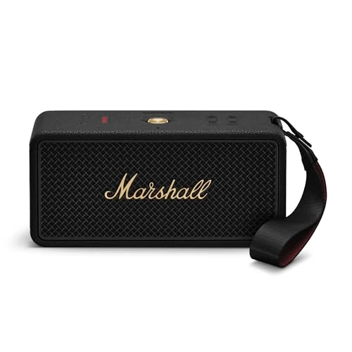 Marshall Middleton II Bluetooth draagbare luidspreker, 30+ uur draagbare speeltijd, waterdicht IP67 - zwart en messing