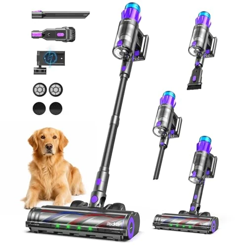 Oferta limitada: Redkey P9 Pro Aspiradora Sin Cable 68KPa/650W/80 Min, Escoba Aspiradora sin Cable con LED Pantalla, Anti-enredos, Recarga Mural, Aspiradora para Suelos Duros/Alfombras/Pelo Mascotas/Auto de 140.99 € a 140.99 € (ahorro 0.00%)