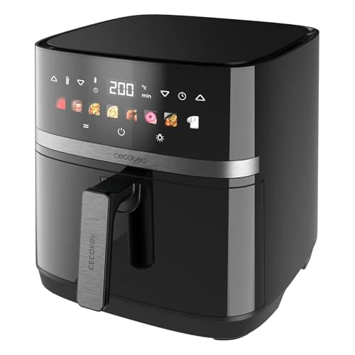 Cecotec Frytkownica powietrzna 8 l z podwójnym grillem, Air Fryer, Cecofry&Grill Duoheat 8000. 2200 W, doskonały smak złota i grilla w mięsie, temperatura 80-200°C, 8 menu i okna