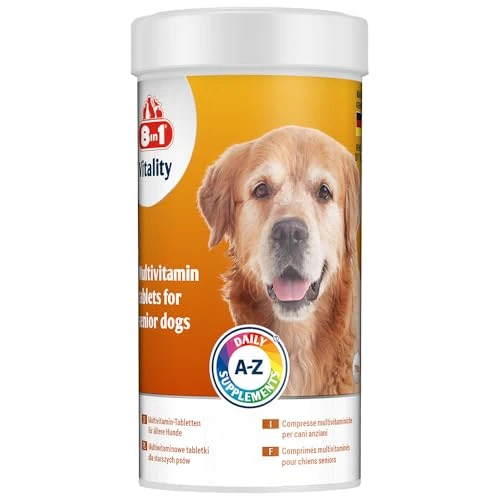 Offerta a tempo: 8in1 Compresse Multivitaminiche per cani Senior - Come integratore alimentare per cani anziani, 1 lattina (70 compresse) - 0.00% da 12.40 € a 12.40 €