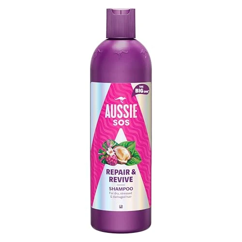 Aussie SOS Repair & Revive Shampoo 500 ml voor zacht, glad en gehydrateerd haar, helpt bij reparatie en bescherming tegen schade, veganistisch, verrijkt met Australische superfoods