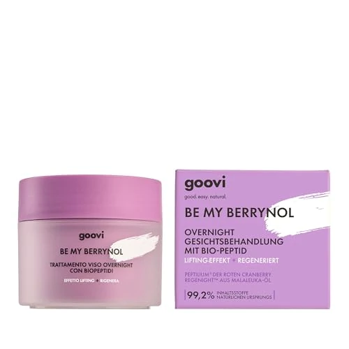 Offre limitée : GOOVI Be My Berrynol Overnight Treatment - Crème de nuit régénérante avec effet liftant - Soin raffermissant du visage contre les rides et les peaux fatiguées - 50 ml de 19.00 € à 19.00 € (0.00% de remise)