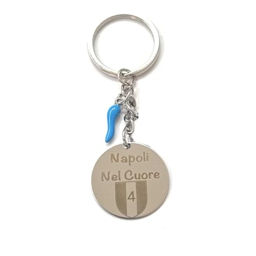 Offerta a tempo: MODA MavillA Portachiavi Scaramantico Napoli nel cuore corno acciaio inox custodia regalo (Azzurro 2025) - 20% da 9.99 € a 8.00 €