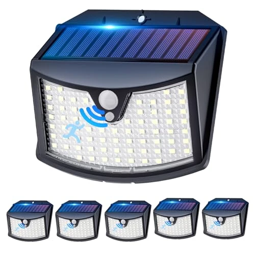 Offerta a tempo: Giliwosy Luce Solare Led Esterno, 3 Modos IP65 Impermeabile Faretto LED da Esterno con Sensore di Movimento, Lampada Solare da Esterno per Giardino, Parete, Garage (6 Pezzi Bianco Freddo) - 36% da 39.99 € a 25.72 €