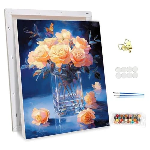 Oferta limitada: NEWENMO Ramo de Rosas Pintar por Numeros Adultos con Marco,Hermosas Flores Pintura por Numeros Kit,Pintura al Óleo Kit,DIY Paint by Numbers Adult,para Decoraciones del Hogar 30x40cm de 8.46 EUR a 7.99 EUR (ahorro 6%)