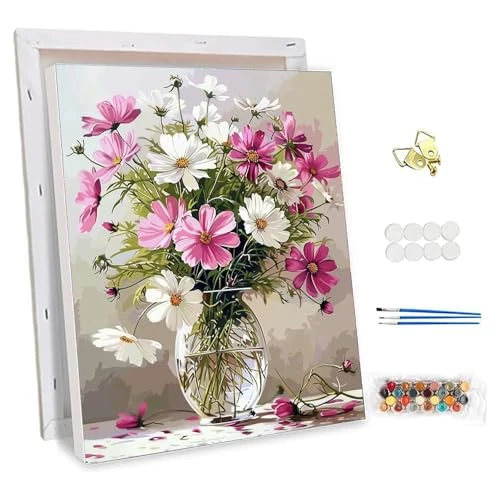 Offre limitee: NEWENMO Fleurs Cosmiques Peinture par Numéro avec Cadre,Belles Fleurs Peinture Numero Adulte,Bricolage Acrylique Paint by Numbers,Creatif Toile Peinture à l'huile,pour Décoration Maison 30x40cm de 10.99 EUR a 10.99 EUR (economie 0%)
