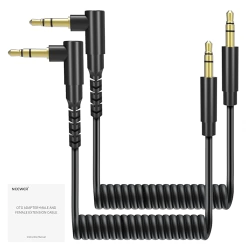 Offerta a tempo: NEEWER Set di 2 Cavi AUX, Cavo a Spirale da TRS Maschio 3,5mm a TRS Maschio 3,5mm Compatibile con DJI Mic Rode Wireless GO II Hollyland Lark NEEWER CM28 CM31 Microfono Wireless Camera PC Cuffie, LM16 - 0.00% da 13.99 € a 13.99 €